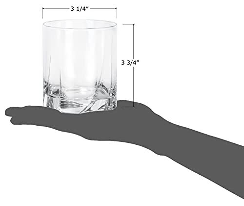 Image of Red Co. Set of 4 Clear Swivel Glass 12 Fl Oz Double Old Fashioned Drinking Tumblers