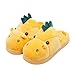 HANDKEI Pantofole invernali in cotone per adulti Pantofole ippopotamo Pantofole animali in peluche morbide e comode pantofole calde (38/39 EU, giallo, numeric_38)