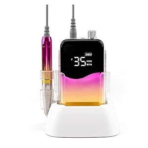 Electric Nail Drill, Portable Nail Drill, Professional 35000 RPM, Rechargeable Electric Nail File Machine E File For Acrylic Nails Gel Polishing Removing, Cordless Efile With Bits Kit For Manicure Sal