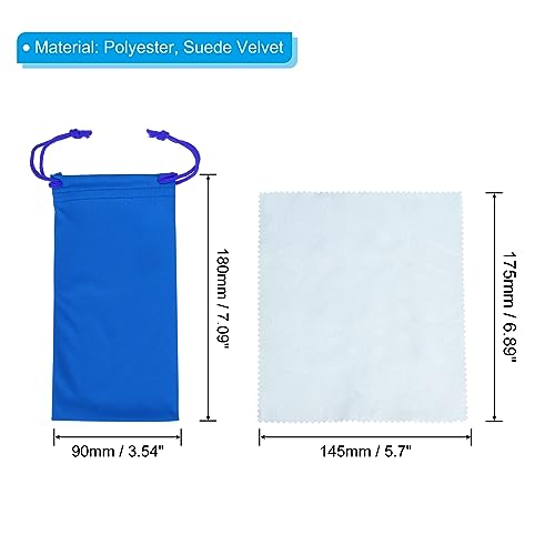 Image of PATIKIL Microfiber Glasses Bag, Sunglasses Pouch Eyeglass Bag Soft Sunglass Case with Eyeglasses Cleaning Cloth