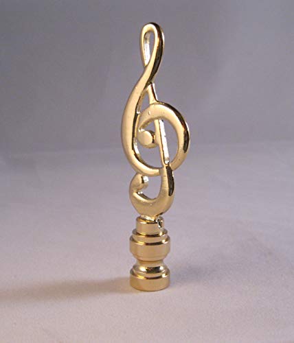 Image of Lamp Finial-Music Staff-Polished Brass Finish, Highly Detailed Metal Casting