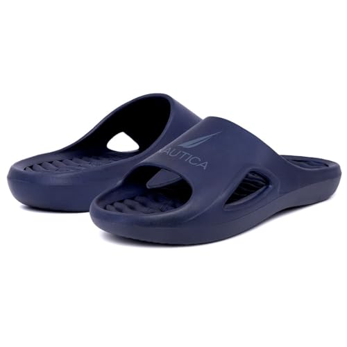 Image of Nautica Men's Athletic Slides Sport Shower Sandals for Indoor & Outdoor - Lightweight, Durable and Comfortable