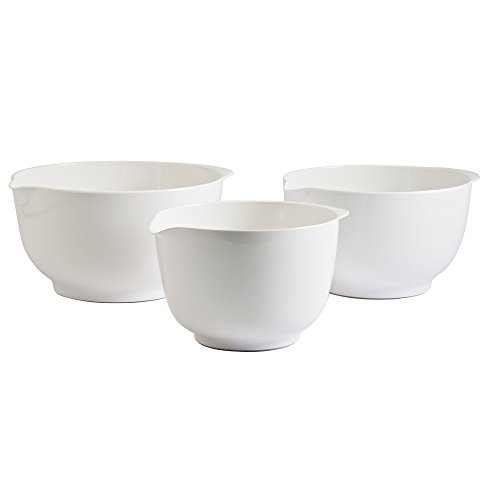 Hutzler Melamine Mixing Bowl Set: 2 3 and 4 Liters White (3234WH)
