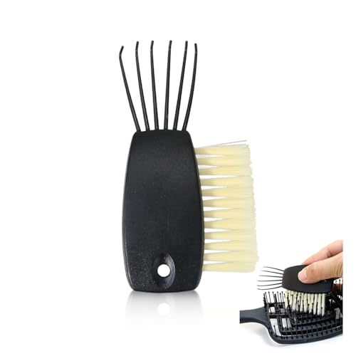 YAFIYGI 1 PCS Hairbrush Cleaner Tool Black Hair Brush Cleaners Quick Cleaning Machine Plus Comb and Rake Easy to Clean Small Hair Brush for Thin and Thick Hair Home and Salon Use