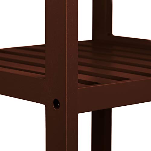 Relaxdays Bamboo Bath Rack, 5, HxWxD: 139.5 x 34.5 x 33 cm, Tall Freestanding Unit, Wooden Shelves, Dark Brown, 33 x 34.5 x 139.5 cm Relaxdays Bamboo Bath Rack, 5, HxWxD: 139.5 x 34.5 x 33 cm, Tall Freestanding Unit, Wooden Shelves, Dark Brown, 33 x 34.5 x 139.5 cm