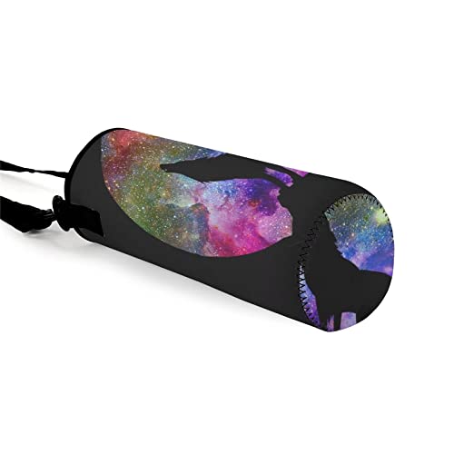 SEANATIVE Wolf Howl Starry Night Print Water Bottle Sling Bag Neoprene Bottle Sleeve with Shoulder Strap for Boys Girls Women Men - Image 2