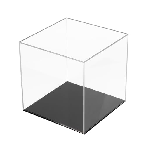 Image of 7x7x7Inch Simple Self-Assembly Clear Acrylic Box with Black Base
