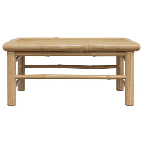 Mesa de jardín de bambú vidaXL 65x65x30 cm para terraza y exterior 8