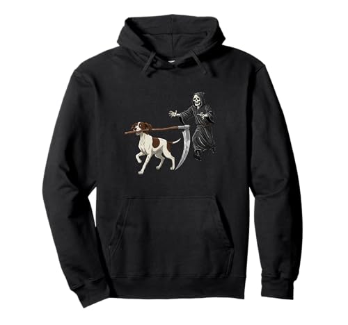 Funny Halloween Pointer Dog and The Reaper �p�[�J�[