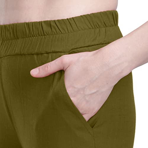Image of Plus Size Slub Lycra Trouser Cigarette(Pencil) Pants Sizes(26 to 44)