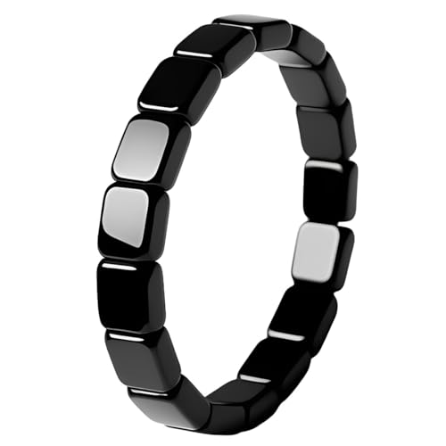 LQUYTA Bracelet en pour Homme, Bracelet réglable en hématite avec pierre magnétique – Inspiré du guerrier romain et viking pour homme et femme (pièce unique)