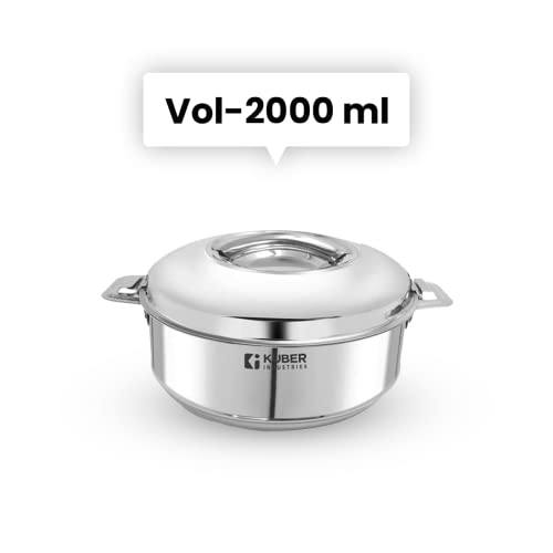 Image of Kuber Industries Stainless Steel Kadhai with lid & Casserole I Tri-ply Kadai Induction Base I Kadai 2.2 litres & Casserole 2 litre Capacity I Extra Deep I Riveted Handles