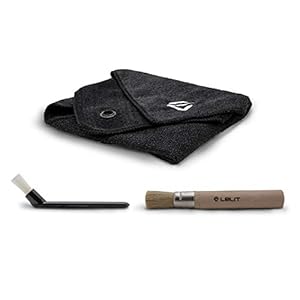 Lelit PLA9101 Reinigingsset met microvezeldoek, borstel van hout en nylon penseel zwart, afmetingen 40 x 40 cm