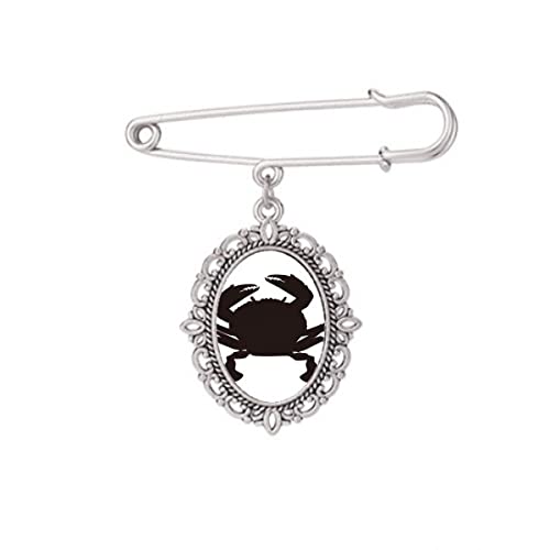 Broche crabe noir en taille M, un bijou de créateur marin pour sublimer une chemise