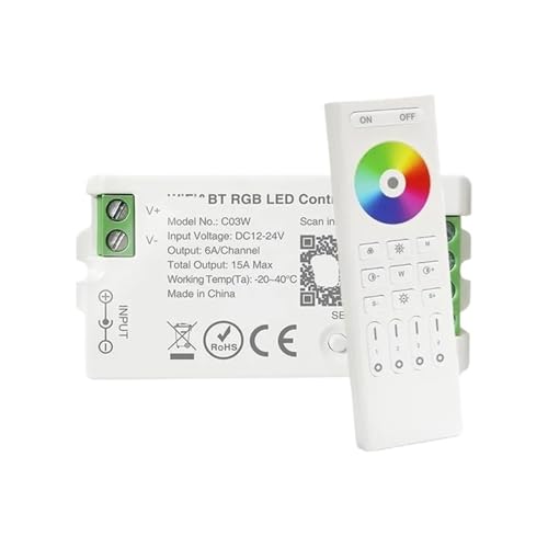 Contrôleur intelligent de bande lumineuse RGB avec commande vocale et Bluetooth 2.4G