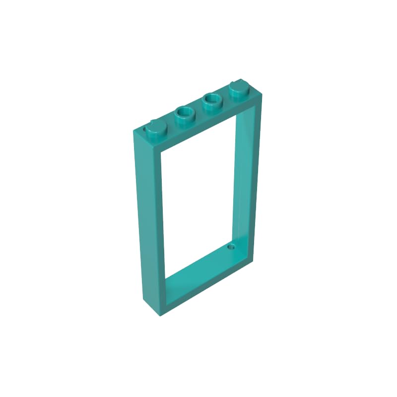 60596 Door Frame 1X4X6 Type 2 10 Pieces High-Precision MOC Building Bricks Replacement Parts Compatible with Lego bricks GDS-874 Bright Bluish Green/Dark Turquoise