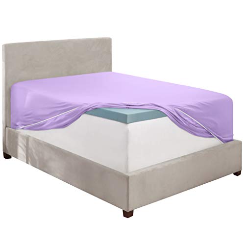 Image of Clara Clark Premier 1800 Collection Single Fitted Sheet, King, Lilac Lavender