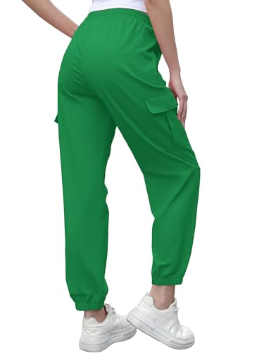 Image of Cromoncent Girls&Womens Cargo Pants Elastic Waist Lightweight Outdoor Jogger Pants, 6 Years - XX-Large