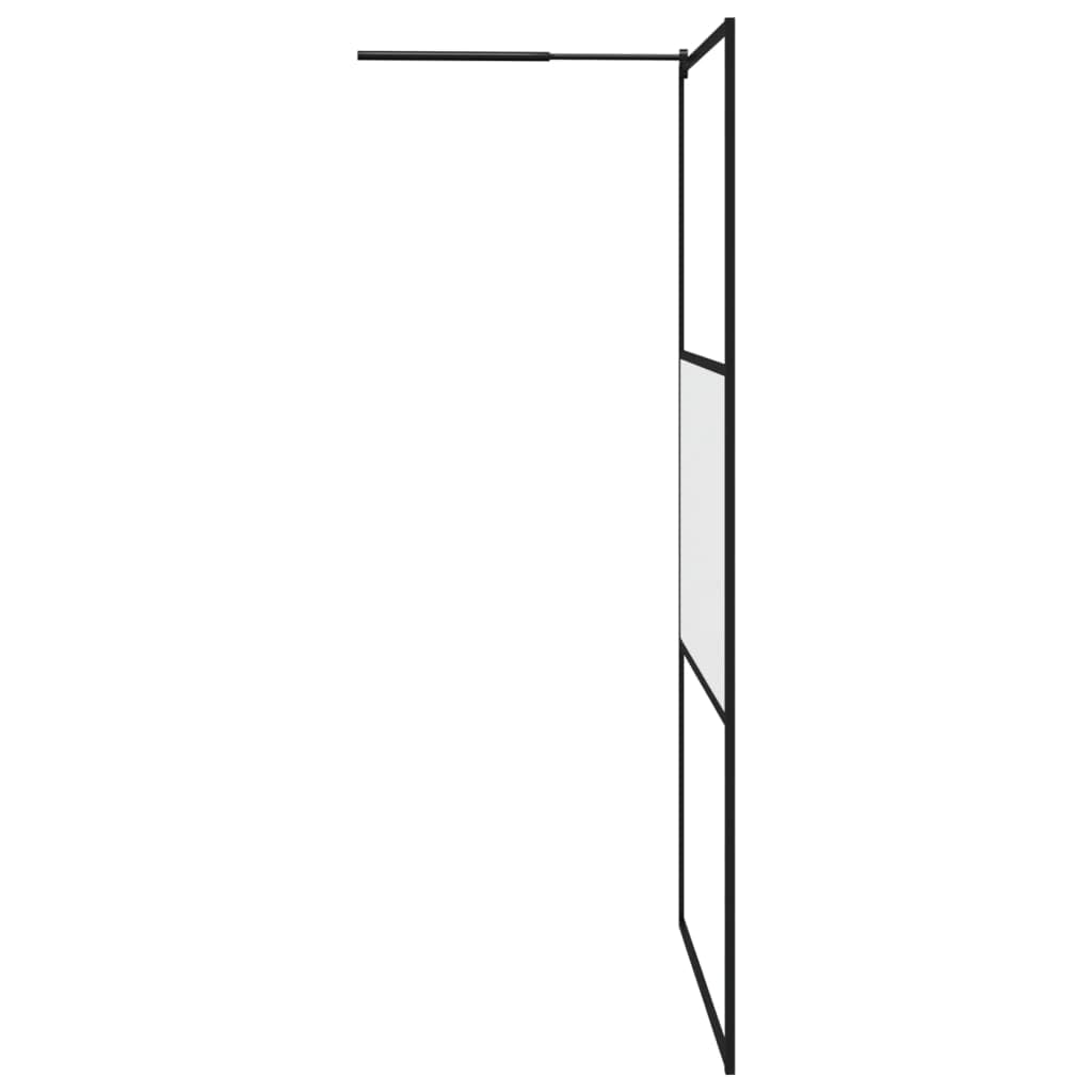 LAPOOH Mampara Ducha con Estante Vidrio ESG y Aluminio Negro 115x195cm, Mampara Bañera, Mampara Baño Ducha, Cabina De Ducha, Mampara Baño - 3185483