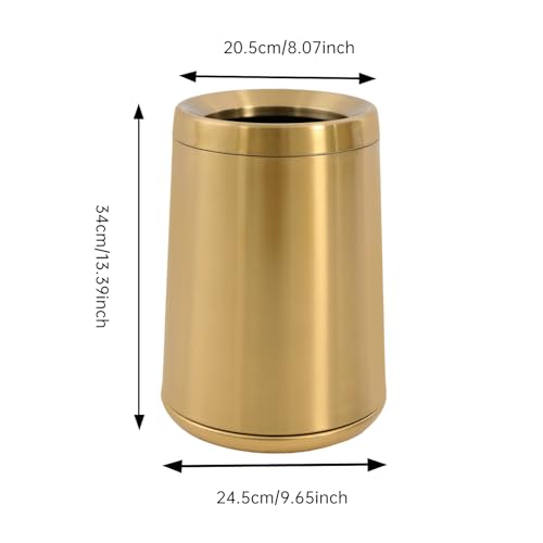 Caneca de basura rectangular de acero inoxidable dorada miniatura 2