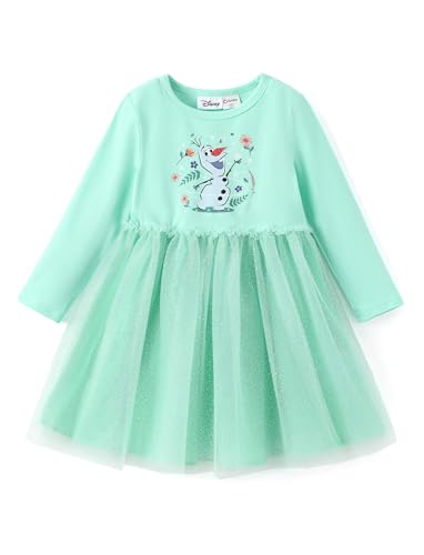 Image of Disney Princess Frozen Elsa Minnie Stitch Toddler Girl Tulle Tutu Dress Ruffle Sleeve Mesh Summer Birthday Party Clothes 2-9Y