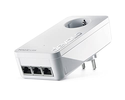 devolo Magic 2 LAN Triple   Adaptador PLC con 3 Puertos Ethernet, para televisor Inteligente, Ordenador y Consola de Juegos