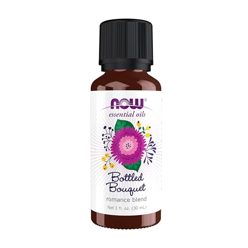 NOW Essential Oils Bottled Bouquet Oil Blend Floral Aromatherapy Scent Blend of Pure Essential Oils Vegan Child Resistant Cap 1-Ounce