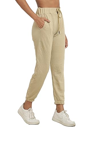 Image of Women Solid Joggers for Running, Yoga, Fitness, Lounge Wear Comfortable Cotton Joggers for Women and Girls