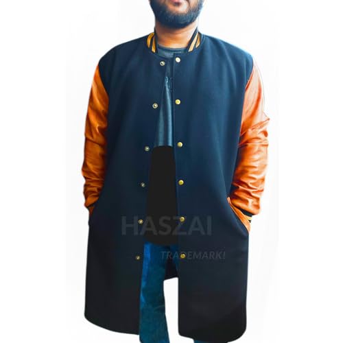 Image of New Letterman Varsity Coats, Baseball Bomber Coats, Long Letterman Coat Jackets, Warm Wool Long Coat
