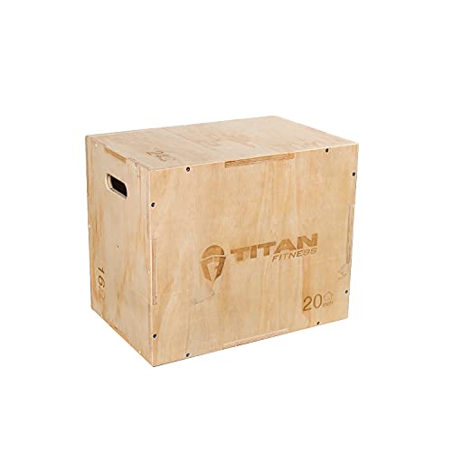 Titan Fitness 3-in-1 Wooden Plyometric Box 16-in. x 20-in. x 24-in.