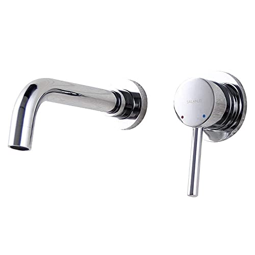 蛇口 温水 冷水 隠蔽 埋め込み 温水蛇口 壁埋込水 浴室キャビネット 洗面台 洗面器 レトロ(Chrome 20 cm)