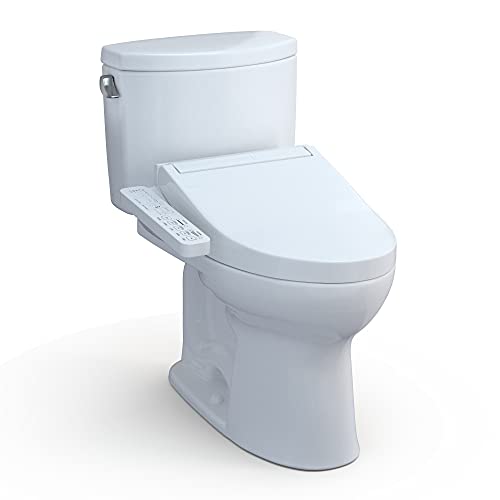 TOTO® WASHLET+® Drake® II Two-Piece Elongated 1.28 GPF Toilet and WASHLET+® C2 Bidet Seat, Cotton White - MW4543074CEFG#01 TOTO® WASHLET+® Drake® II Two-Piece Elongated 1.28 GPF Toilet and WASHLET+® C2 Bidet Seat, Cotton White - MW4543074CEFG#01