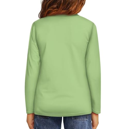 Image of Girls Long Sleeve Shirts Casual Crewneck Soft T-shirts for Girls 3-16 Years Old