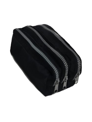 ESTOJO LISO REFORÇADO / 3 ZIPERS (Vermelho))