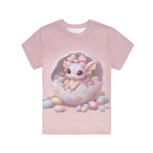 Image of Kids Graphic T-Shirt Boys Girls Novelty Tees Top Short Sleeve Shirts Summer Blouses 3-16