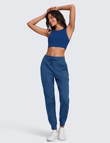 Image of CRZ YOGA Ease Line Joggers 26 inch /28.5 inch /30.5 inch | Casual, Lightweight, Ruched Design, Pockets, for Women