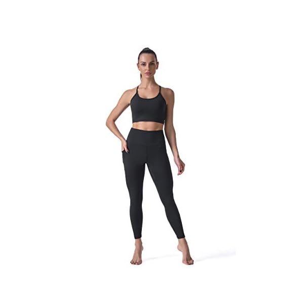 Sunzel Leggings for Women, High Waisted Yoga Pants, 4 Way Stretch, 7/8 Leggings with Pockets, Squat Proof, Buttery Soft for Workout (Medium, Black)