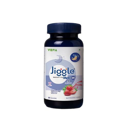 Jiggle Melo SR I 3mg Melatonin Gummies for Sleep I Sustained Release Melatonin | Helps Regulate Irregular Sleep-Wake Cycles | No Added Sugar I Kids Safe I Strawberry Flavour I 30 Gummies