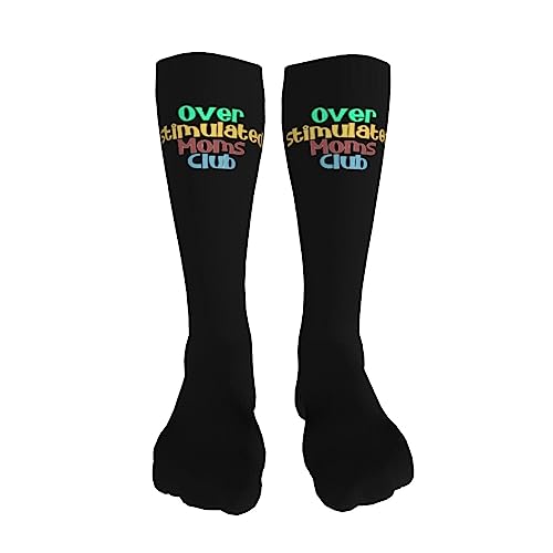 Overstimulated Moms Club Knee High Socks For Women Long Tube Socks Athletic Compression Socks Unisex High Socks Girls3