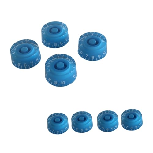 JOINPAYA ギターボリュームトーンコントロールノブ エレキギター用 ラウンドスタイル ノブ ブルー 4個セット