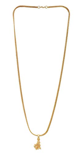 Image of Handicraft Kottage One Gram 22K Gold Plated Chain With Pendant Traditional Pendant Chain For Women And Girls Fashion Jewelley For Wedding, Party & Daily Wear