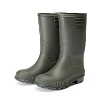 DREAM PAIRS Kids Rain Boots Easy-On Lightweight Non-Slip Outsole for Boys & Girls Outdoor Rainy Day Play,Size 3 Big Kid,Olive,KKUMRB2506
