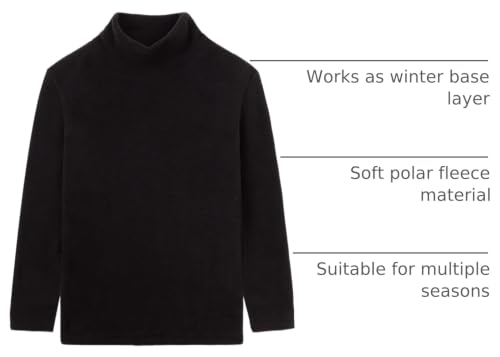 Image of LittleSpring Unisex Boys Girls Polar Fleece Shirt Base Turtleneck Top (2-14 Years)