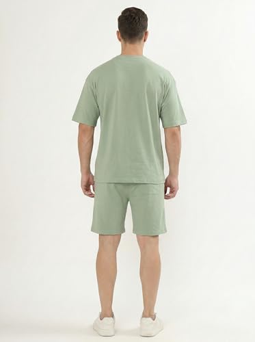 Image of Kvetoo Men Cotton T Shirt and Shorts Set Co Ord Set for Men Summer Casual Lounge Wear Gym Workout T Shirt Shorts Combo Half Sleeve Comfortable Cotton Outfit