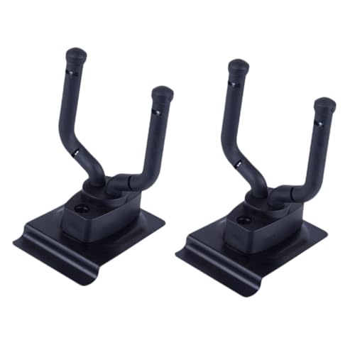 ULDIGI 2個 ギターフック ギターハンガー 壁掛け衣類ラック ギターラック ギターウォールハンガースタンド ギターウォールフック ギタースタンドウォールハンガー 柔らかい Black