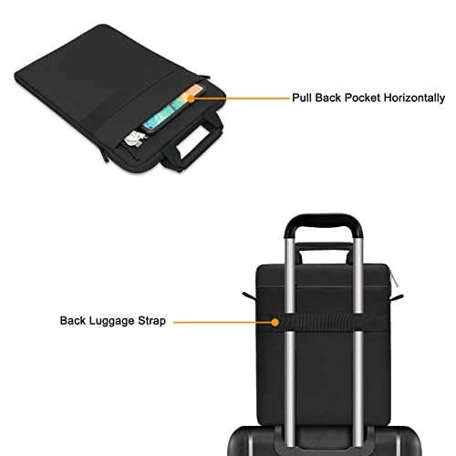 MOSISO Vertical Laptop Shoulder Bag Compatible with MacBook Air/Pro,13-13.3 inch Notebook,Compatible with MacBook Pro 14 2023-2021 A2779 M2 A2442 M1 with Front Raised Pockets&Fix Handle&Belt, Black4