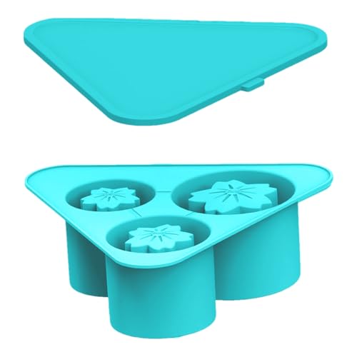 Walopola Moldes de silicona para congelador, máquina de hielo en forma de pétalo de 3 rejillas con tapa, herramienta reutilizable para hacer cócteles, suministros de cocina para organizar fiestas