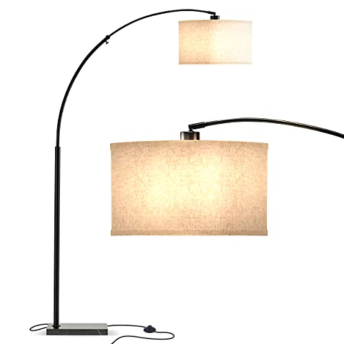 Brightech logan led floor lamp- modern arc lamp with hanging shad…