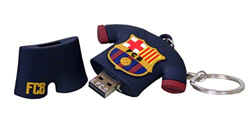 FC Barcelona- Pendrive 2.0, USB, 8GB, Keyring, T-Shirt Shape, Blue, Official Product (CyP Brands)