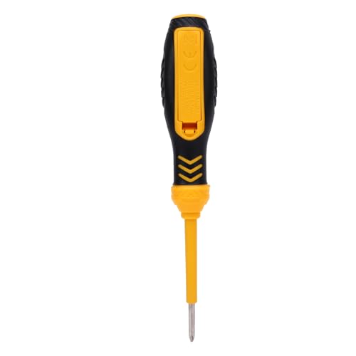 Vvikizy Bolígrafo Probador de Voltaje, Detector de Voltaje NCV con Retroiluminación LCD y Alarma Audible, Identificador de Cable Neutro Vivo, Apagado Automático, para (Destornillador Ph amarillo)
